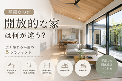 平屋なのに開放的な家は何が違う?