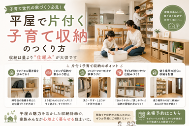 平屋で片付く子育て収納のつくり方