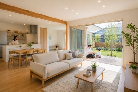 平屋の暮らしがイメージできる室内