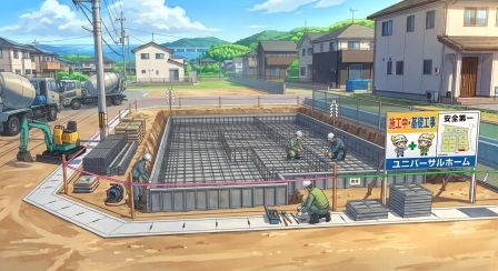 施工中の現場全景（基礎工事）