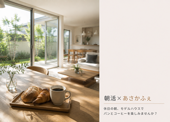 朝活×あさかふぇ｜休日の朝、モデルハウスでパンとコーヒーを楽しみませんか？
